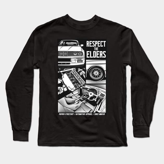 BMW E30 - PAPAYA STREETART Long Sleeve T-Shirt by papayastreetart